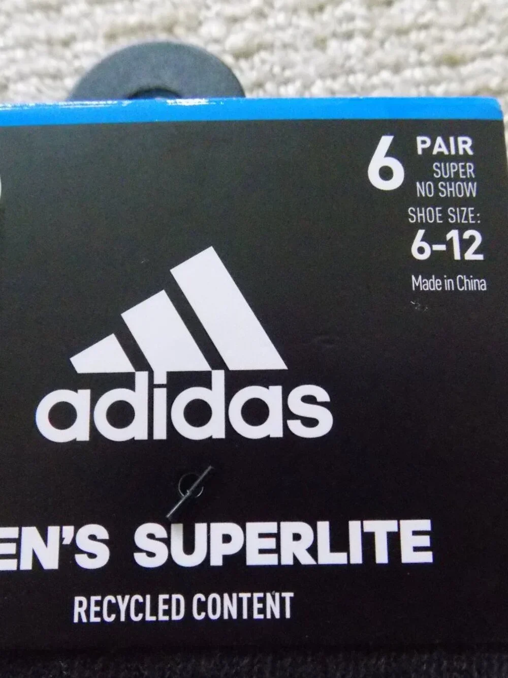 MENS ADIDAS SUPERLITE 6 PACK SUPER NO SHOW SOCKS